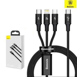Baseus Rapid Series PD 20W 3-in-1 USB Type-C to M+L+C Cable (Micro USB, USB Type-C, Lightning)